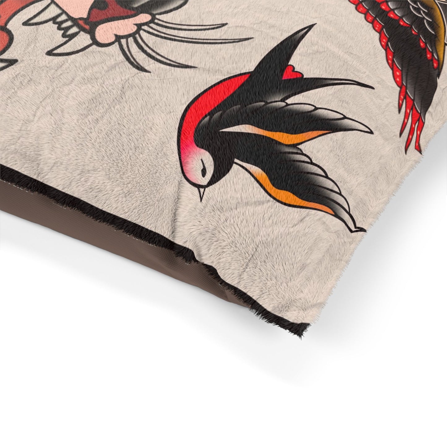 Good Boy Good Girl Pet Bed – Gothic Glam Tattoo Style - Traditional Tattoo Panther Skull Swallow Design