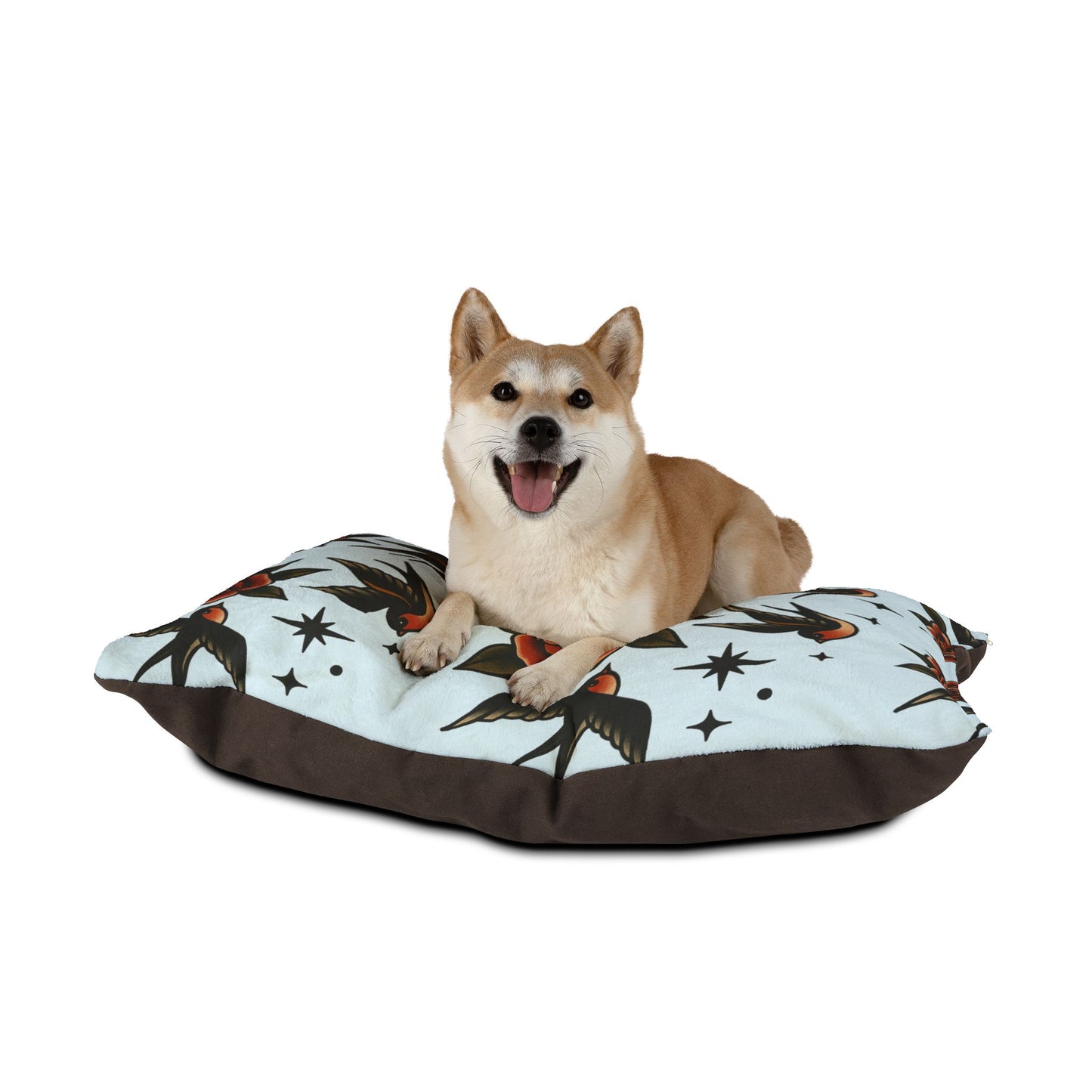 Baby Blue Good Boy Good Girl Pet Bed – Gothic Glam Tattoo Style - Traditional Tattoo Swallow Design
