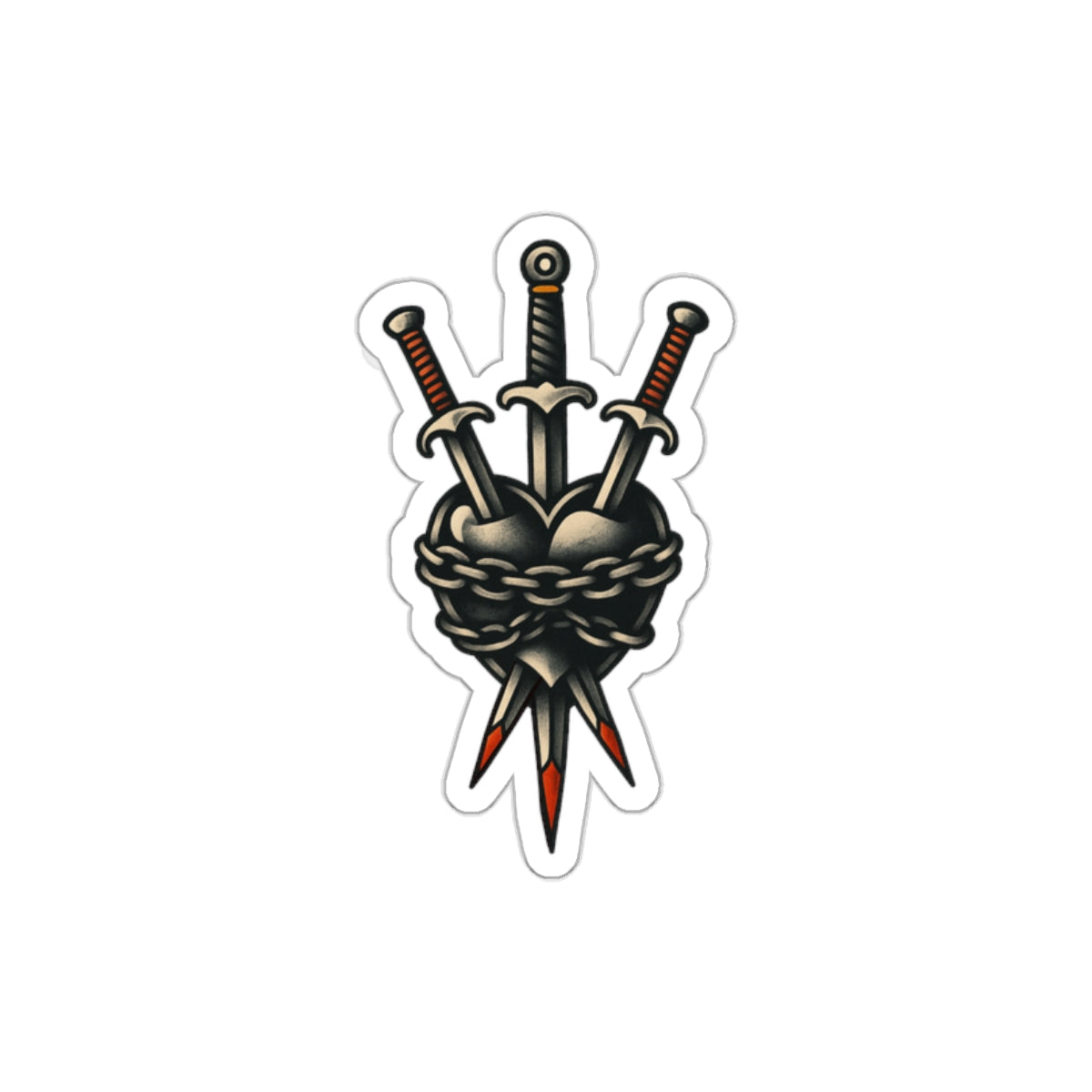 Three Daggers through the Heart Die-Cut Stickers | Fun Decor for Laptops, Water Bottles, Scrapbooking, Halloween, Gifts