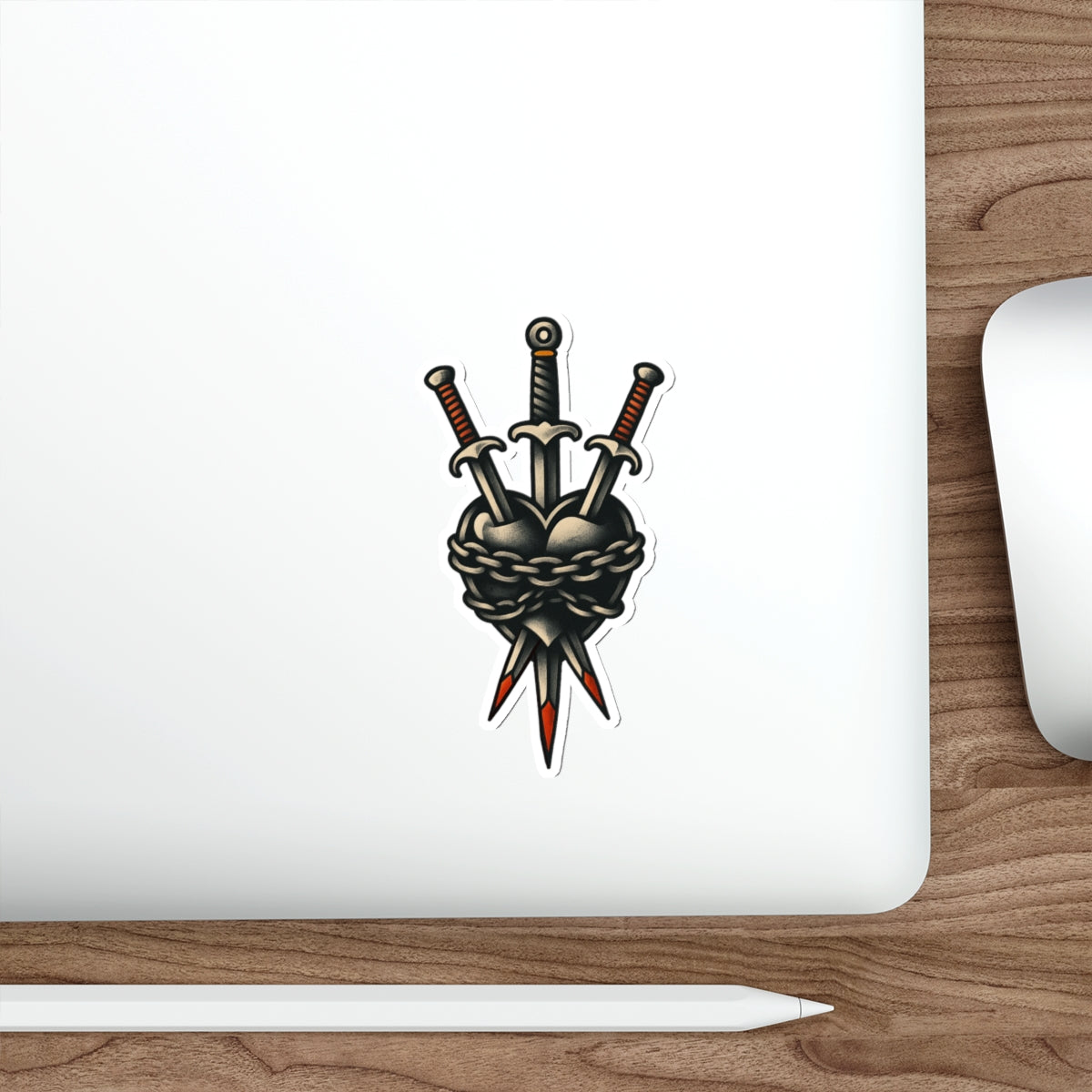Three Daggers through the Heart Die-Cut Stickers | Fun Decor for Laptops, Water Bottles, Scrapbooking, Halloween, Gifts