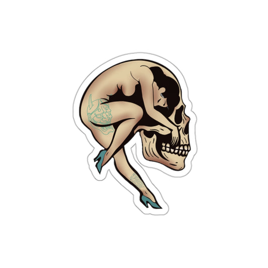 Skull Woman Die-Cut Stickers | Fun Decor for Laptops, Water Bottles, Scrapbooking, Halloween, Gifts