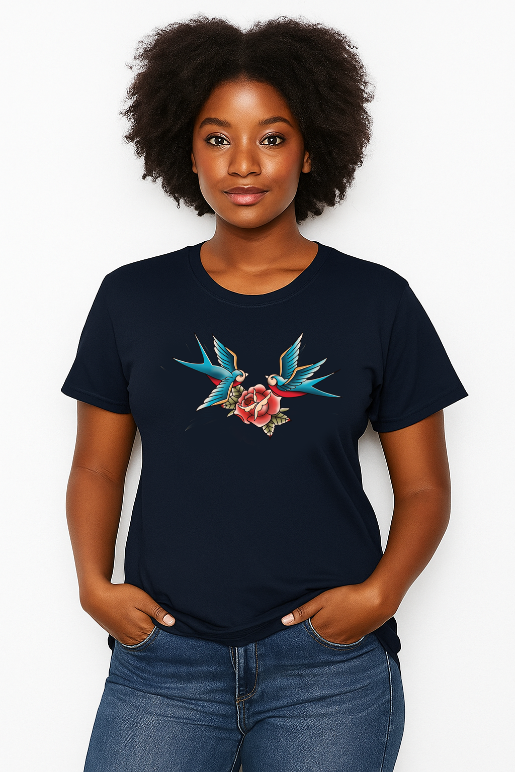 Vintage-Inspired Tattoo Tee | Unisex Heavy Cotton Shirt, Bohemian Style Tee, Gift for Him/Her, Retro Graphic T-Shirt, Casual Fashion