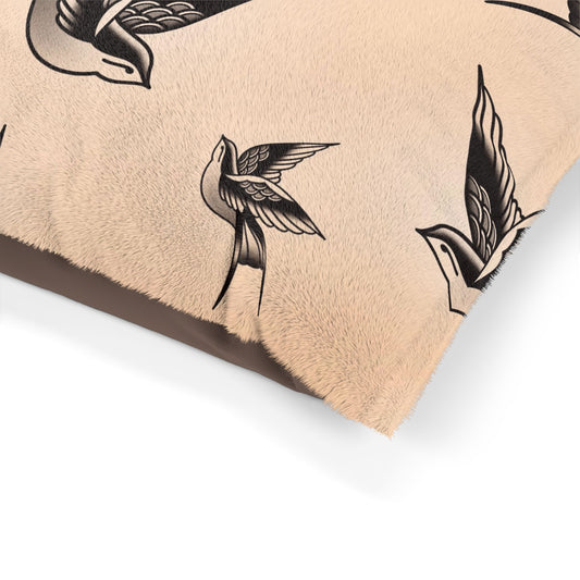 Good Boy Good Girl  Pet Bed – Gothic Glam Tattoo Style - Traditional Tattoo  Swallow Design