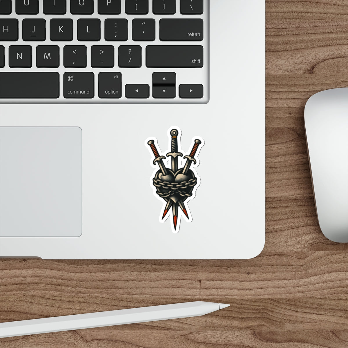 Three Daggers through the Heart Die-Cut Stickers | Fun Decor for Laptops, Water Bottles, Scrapbooking, Halloween, Gifts