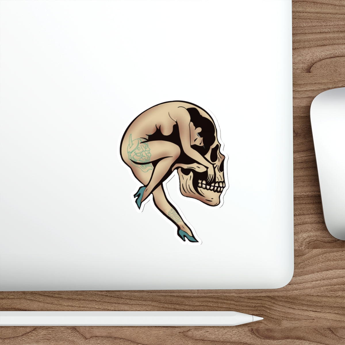 Skull Woman Die-Cut Stickers | Fun Decor for Laptops, Water Bottles, Scrapbooking, Halloween, Gifts