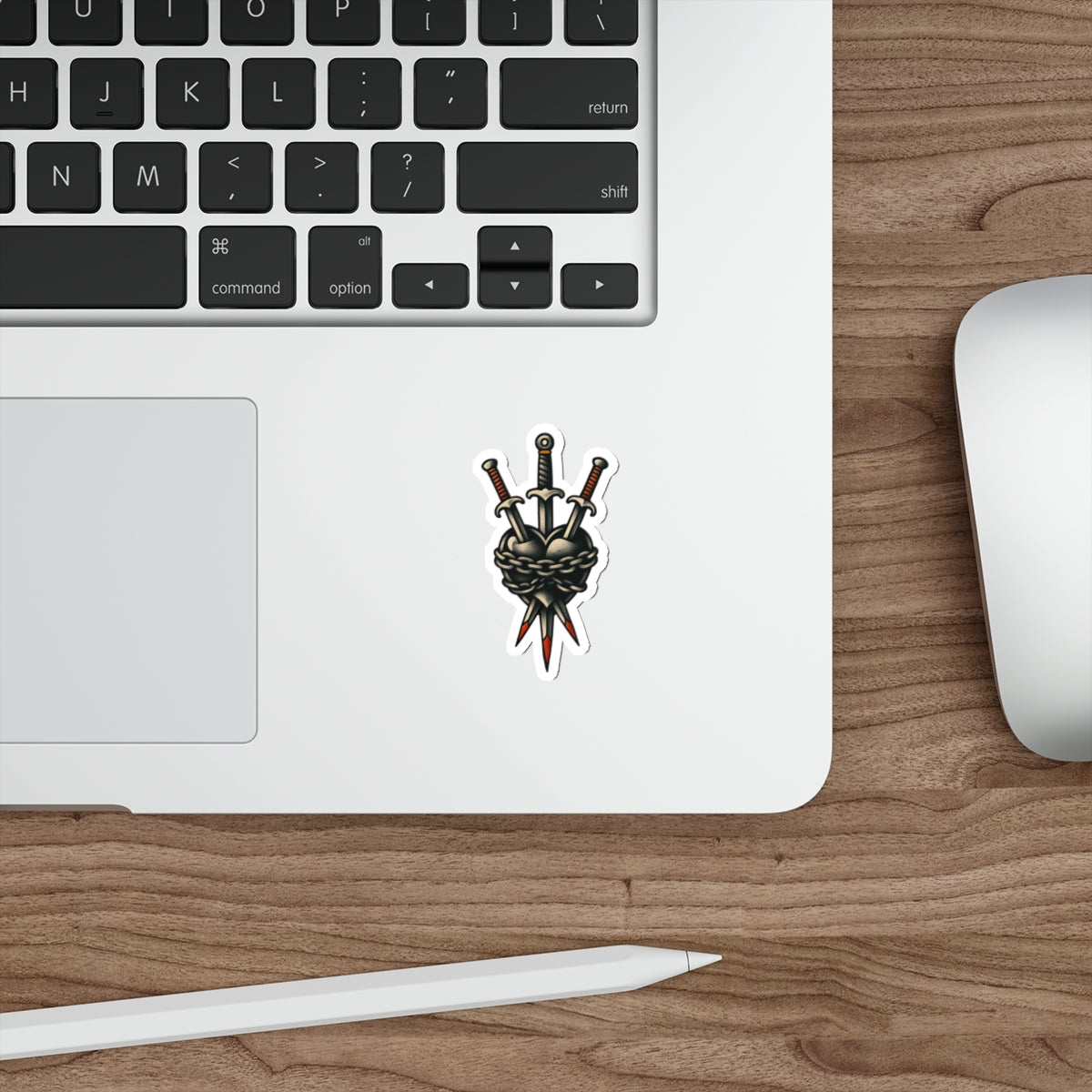 Three Daggers through the Heart Die-Cut Stickers | Fun Decor for Laptops, Water Bottles, Scrapbooking, Halloween, Gifts