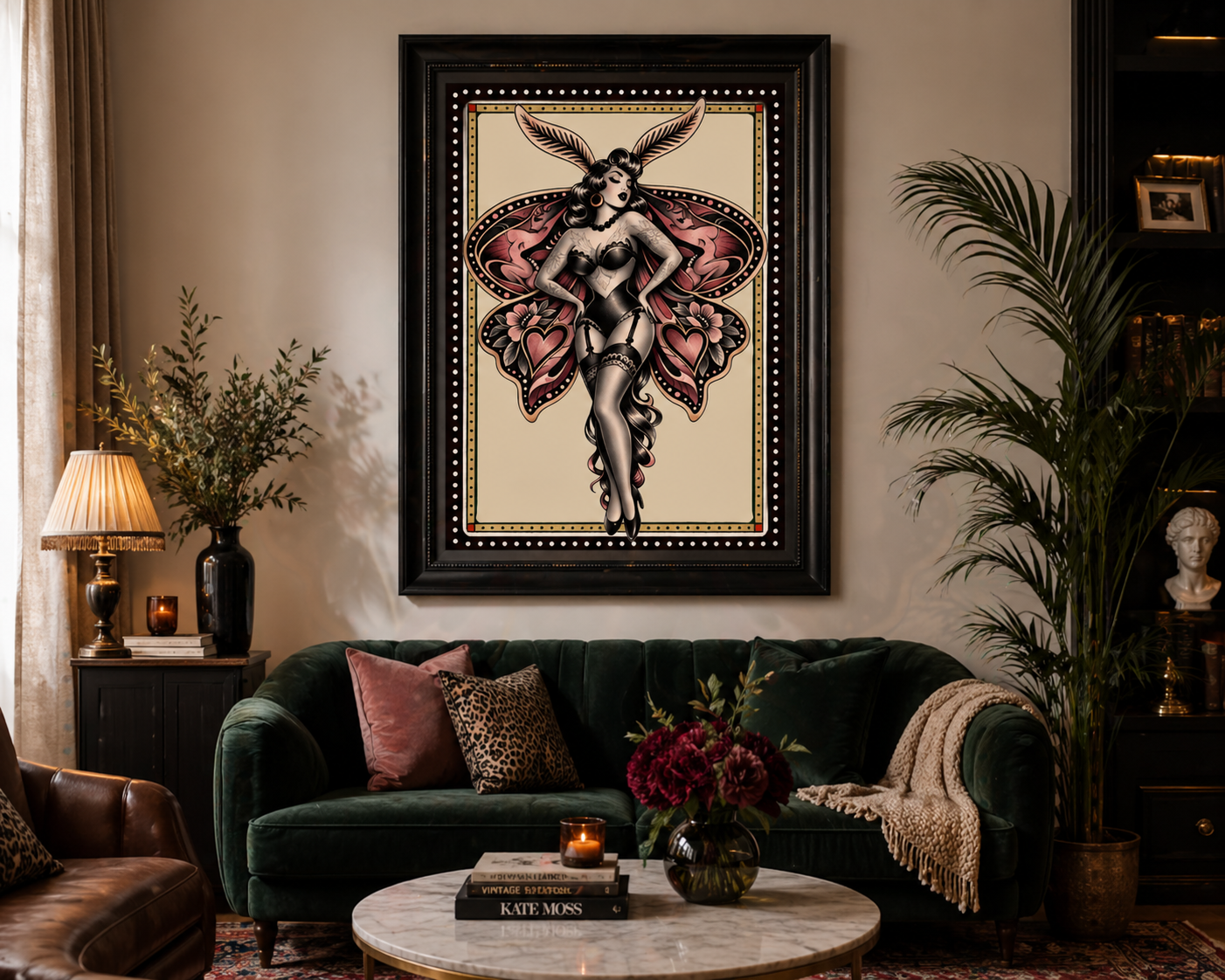 Fine Art Print - Pink Butterfly Burlesque Babe